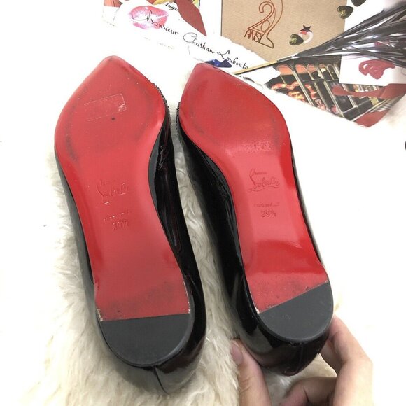 Christian Louboutin PIGALOVE 20ANS Crystal Follies Degrastrass Strass Flat 39.5 - Picture 8 of 9